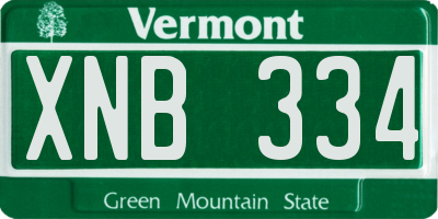 VT license plate XNB334
