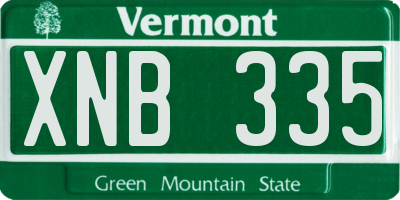 VT license plate XNB335
