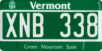 VT license plate XNB338