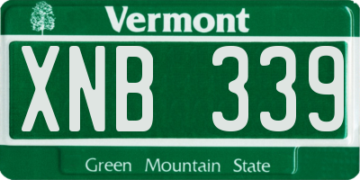 VT license plate XNB339