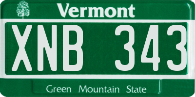 VT license plate XNB343