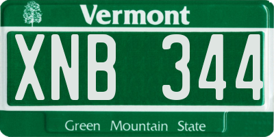 VT license plate XNB344