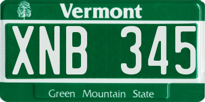 VT license plate XNB345