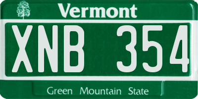 VT license plate XNB354