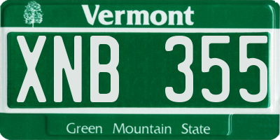 VT license plate XNB355