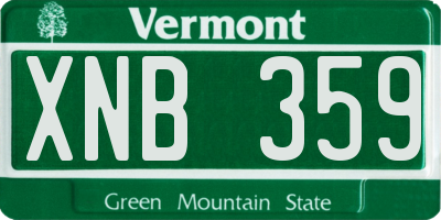 VT license plate XNB359