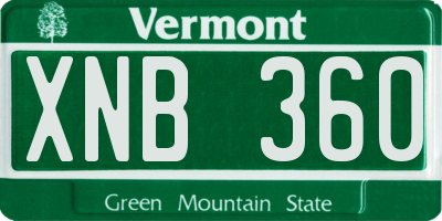 VT license plate XNB360