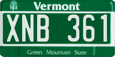 VT license plate XNB361