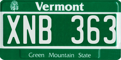 VT license plate XNB363