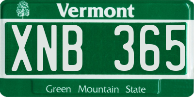 VT license plate XNB365