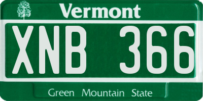 VT license plate XNB366