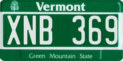 VT license plate XNB369