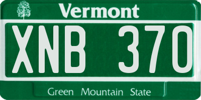 VT license plate XNB370