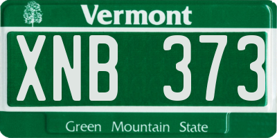 VT license plate XNB373