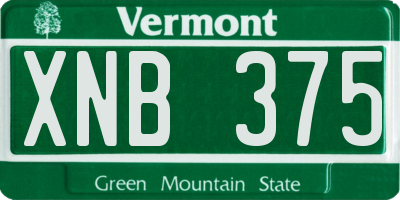 VT license plate XNB375