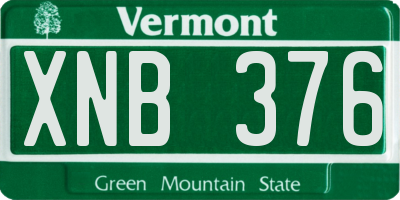 VT license plate XNB376