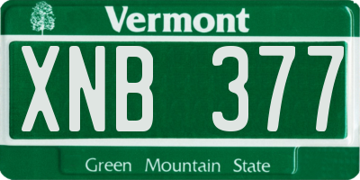 VT license plate XNB377