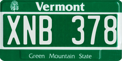 VT license plate XNB378