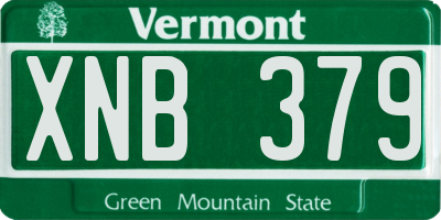 VT license plate XNB379