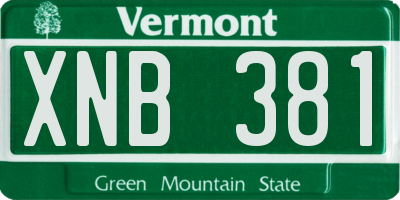VT license plate XNB381