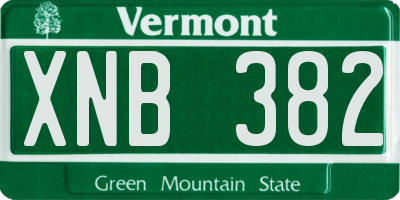 VT license plate XNB382