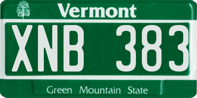 VT license plate XNB383