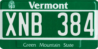 VT license plate XNB384