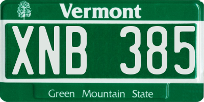 VT license plate XNB385