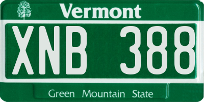 VT license plate XNB388