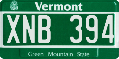 VT license plate XNB394