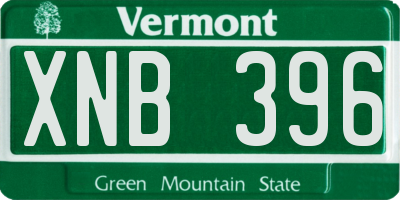 VT license plate XNB396