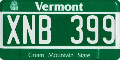 VT license plate XNB399
