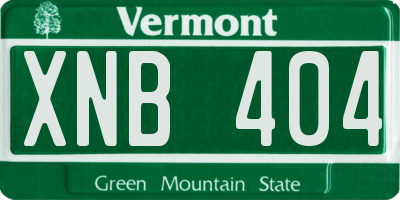 VT license plate XNB404