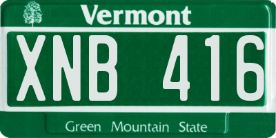 VT license plate XNB416