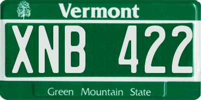 VT license plate XNB422