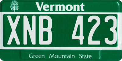 VT license plate XNB423