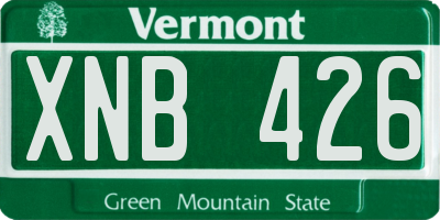 VT license plate XNB426