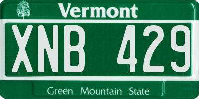 VT license plate XNB429