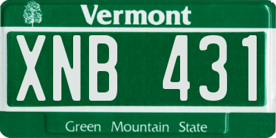 VT license plate XNB431