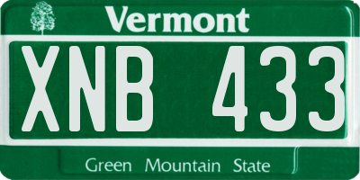 VT license plate XNB433