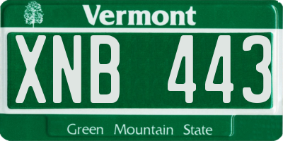 VT license plate XNB443