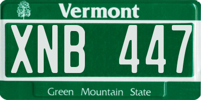 VT license plate XNB447