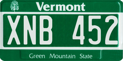 VT license plate XNB452