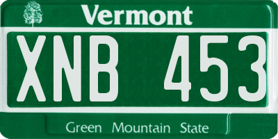 VT license plate XNB453