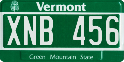 VT license plate XNB456