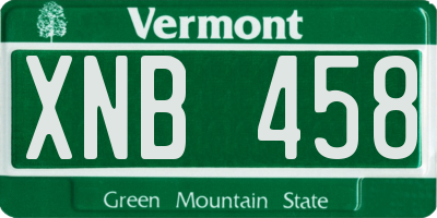 VT license plate XNB458
