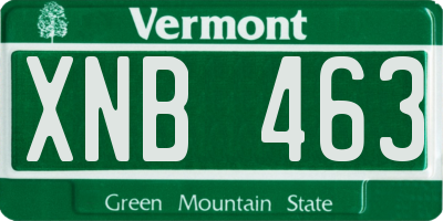 VT license plate XNB463