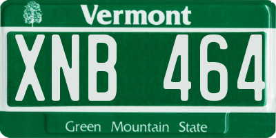 VT license plate XNB464