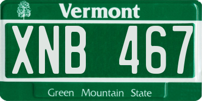 VT license plate XNB467