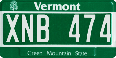 VT license plate XNB474